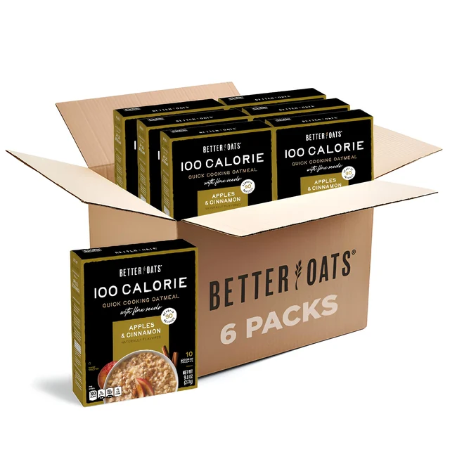 Better Oats 100 Calorie Apples & Cinnamon, six-box pack